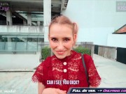 Preview 4 of I'm your FAN! Fuck me on Mall's Roof - Public Agent Pickup Babe to Outdoor Sex & Blowjob / Kiss Cat
