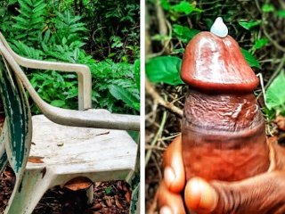 forest masturbation, big dick, big cock, amateur