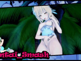 Genshin Impact - Lumine Fingers herself on the Beach, it's Pretty Rad. Orgasm Happens.