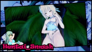 Genshin Impact - Lumine fingert sich am Strand, es ist ziemlich toll. Orgasmus passiert.
