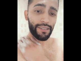 Wet soapy verbal jerking off in the shower