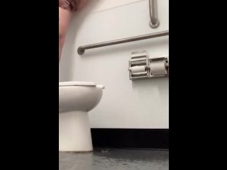 Huge Messy Piss in Public Bathroom