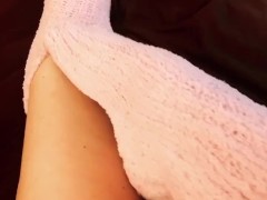 All I have on are my pink fuzzy socks... wanna come touch?
