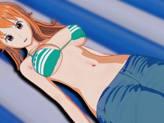 anime, 60fps, one piece nami, butt