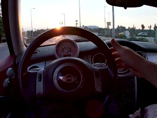 Threesome Sex In The Car While Driving ThroughThe City_Streets