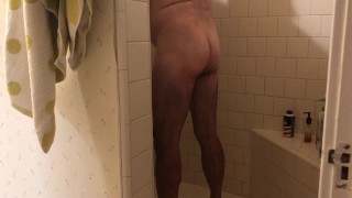 Hairy dilf  shower 