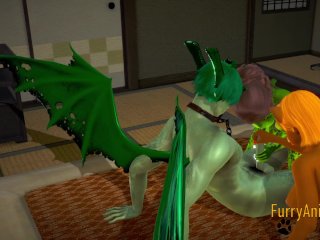 Furry Hentai 3D - Threesome Lizard Mouse and Dragon_Boy Hard Sex1:2