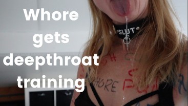 Worthless Whore Gets DeepThroat and Edging Training
