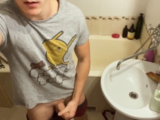 Young Guy Jerks off a Dick in his Neighbor's Toilet AHAH