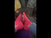 Preview 1 of Amateur sock job foot job with cum into socks and wearing them after runnerbean87
