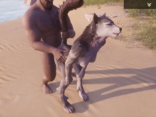 big dick, butt, cumshot, furry wolf