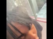 Preview 3 of OMG!!!! BLACK GIRL CAUGHT OUTSIDE ON BALCONY SUCKING a BBC!! IT GETS VERY SLOPPY!!!!!