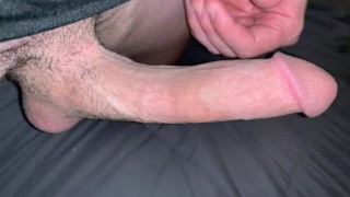 MONSTER COCK ON EDGE JERK OFF IN BED INTENSE BREATHING AND MOANING MUSCLE STUD POV 8 INCH MONSTER COCK ON EDGE JERK OFF