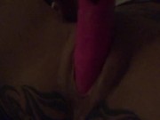Preview 1 of Horny slut fucks herself so hard with vibrating dildo on max speed sloppy wet pussy