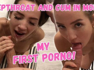 teen, big cock, cumshot, brunette