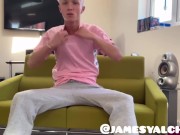 Preview 1 of Blonde twink James Yalch shows off his dick and cute butt till he cums (trailer)