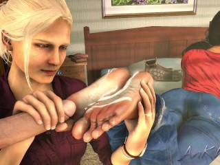 [AnKhajiit] Uncharted - Cumming on Chloe Frazer's Feet