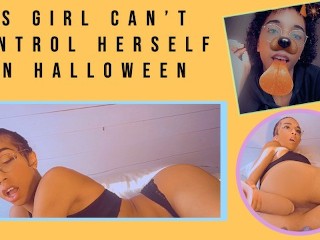 TS Girl can't Control herself on Halloween - 4K