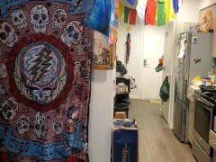 Rollerblading UGLY FAT GIRL is naked and hairy BBW MILF Roller derby lesbian alternative fat ass