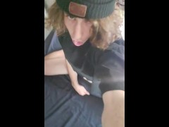 Slutty sissy plays with vibrator and big toys