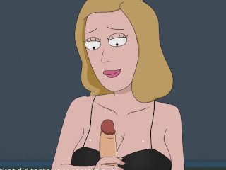 beth sex, rick morty parody, big boobs, teen anime