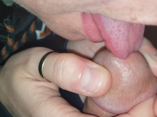 Cock torture sticking my tongue in his dick hole