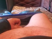 Preview 4 of Small dick Trucker cumshot during work.
