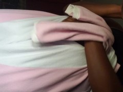 Drinking A Gainer Shake With Bloated Belly 