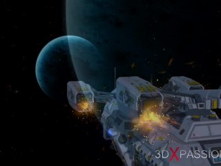 Hot Sex On Th Exoplanet! Woman astronaut in spacesuit with strapon plays with an alien