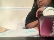 Preview 4 of Wet pussy asmr on zoom study session