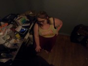 Preview 4 of POV Sexy BBW with huge boobs gives me a blowjob in my room (she has a boyfriend) (hes okay with it)