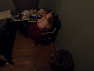POV Sexy BBW with huge boobs gives me a blowjob in my room (she has a boyfriend) (hes okay with it)