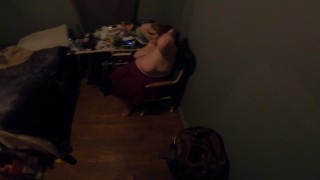 POV Sexy BBW with huge boobs gives me a blowjob in my room (she has a boyfriend) (hes okay with it)