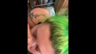 Emo slut gets a full facial