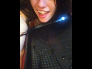 PinkMoonLust OnlyFans Hairy Pussy  Squirts Black Plastic Tray & Serves you her Female Ejaculate Cum!