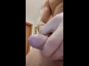 Preview 3 of Foreskin fetish - sniffing smelly foreskin - cumming on my uncut cock