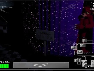 foxy and Bonnie behind the curtains