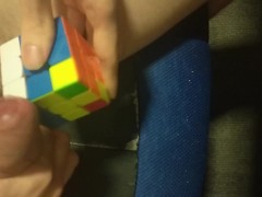 Man solves Rubik's Cube with penis