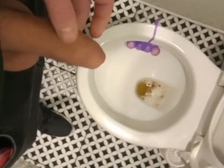 Pissing with a Soft Dick in my Straight Mates Toilet