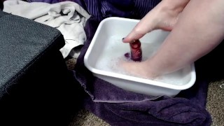 LauraSquirts voeten nodig spa behandeling Modder, wrijven, wassen, lotion, gelakte nagels