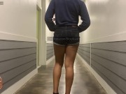 Preview 4 of Ebony Booty Shorts & Public Wedgies Teaser