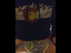 Sexy girl in wheelchair changes drenched and period diaper