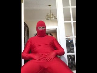 Brand new Red Spandex Suit Tease (got Wet a little Lol)