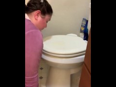 Kali Cole piss whore toilet slut watch her lick, slurp and gargles her own piss