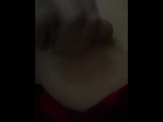 Hot wife loves licking her own nipple