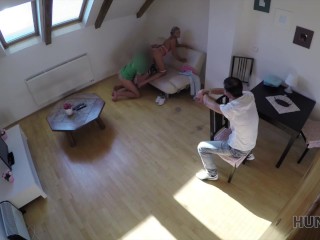 HUNT4K. Weak_bf is watching how his lassie rides_phallus