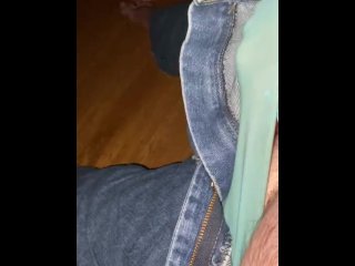 Stroking in my jeans and panties