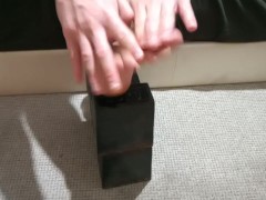 oiling up feet then giving a foot wank to vibrator dildo machine