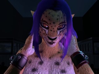 Cheetah Girl lap dance furry fuck cosplay video game 3d