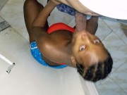 Preview 4 of It's Still No Nut November But Ebony Teen Babe Still Be Making Cocks Bust Huge Cumload - Mastermeat1